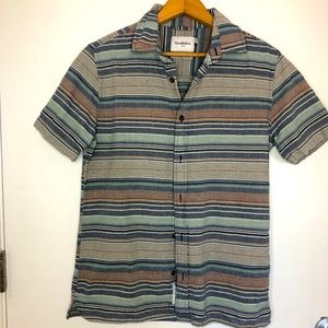 Goodfellow & Co Short Sleeve Striped Button Front Casual Shirt size small